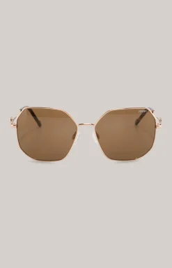Sonnenbrille in Roségold/Braun