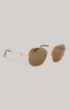 Sonnenbrille in Roségold/Braun