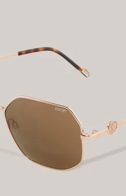 Sonnenbrille in Roségold/Braun