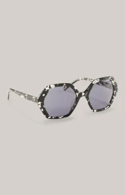 Sonnenbrille in Schwarz/Transparent/Grün
