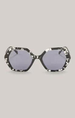 Sonnenbrille in Schwarz/Transparent/Grün