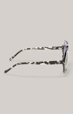 Sonnenbrille in Schwarz/Transparent/Grün