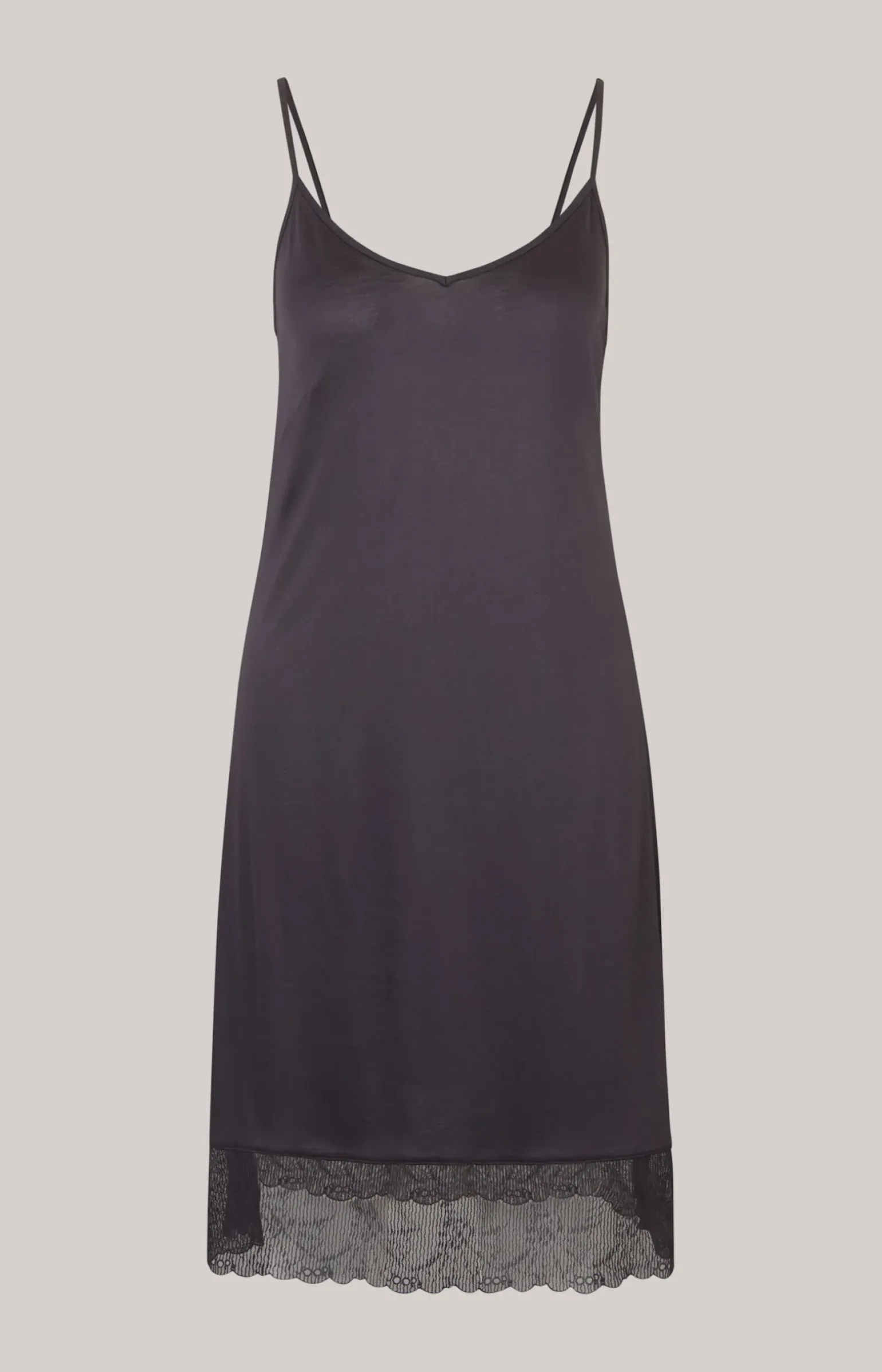 Spaghetti-Kleid mit Spitze in Anthrazit