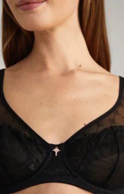 Spitzen-BH mit Bügel in Schwarz