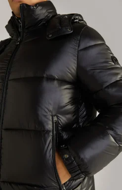 Steppjacke Ambro mit Kapuze in Schwarz