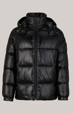 Steppjacke Ambro mit Kapuze in Schwarz