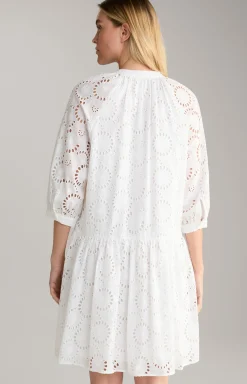 Stick-Kleid in Weiß