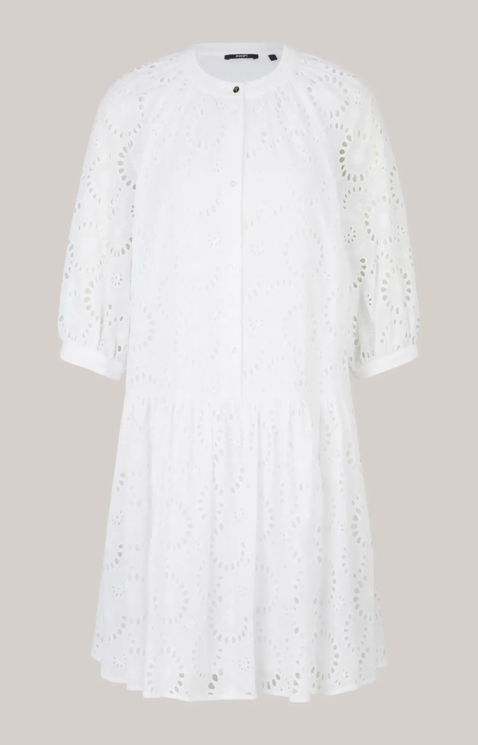 Stick-Kleid in Weiß