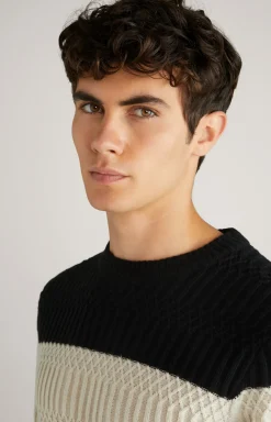 Stickpullover Norwen in Schwarz/Beige