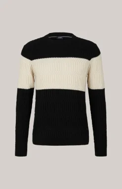 Stickpullover Norwen in Schwarz/Beige