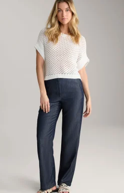 Stoffhose in Denim Blue