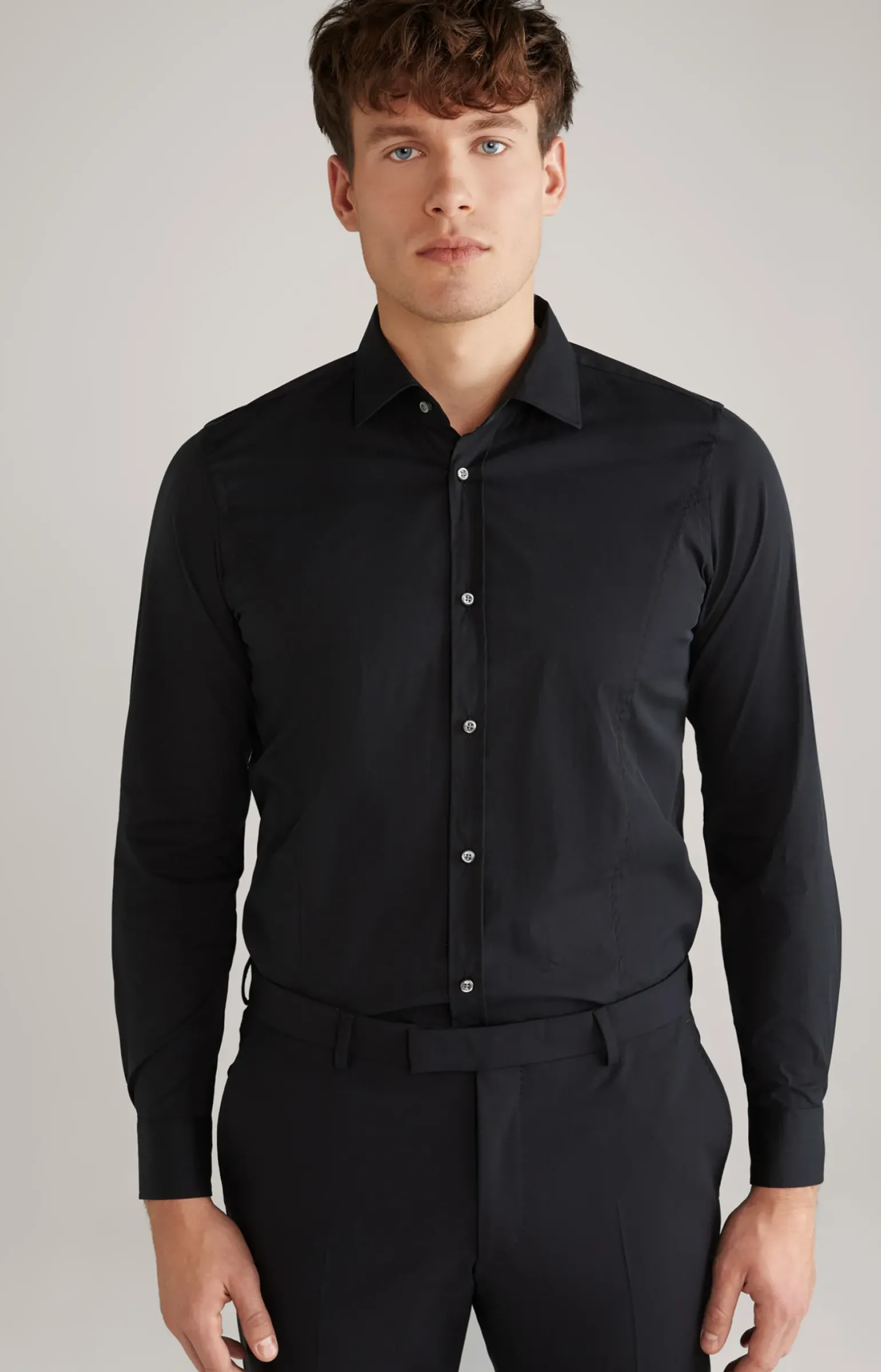 Stretch-Hemd Victor in Schwarz