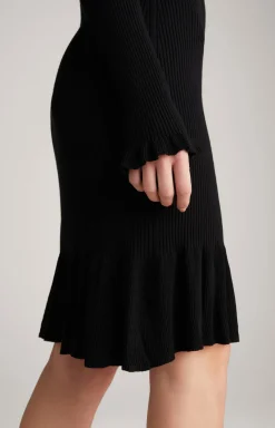 Strick-Kleid in Schwarz
