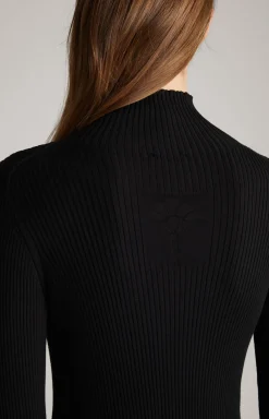 Strick-Kleid in Schwarz