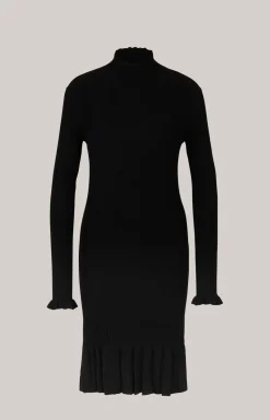 Strick-Kleid in Schwarz