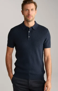 Strick-Poloshirt Maurice in Navy
