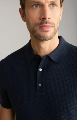 Strick-Poloshirt Maurice in Navy