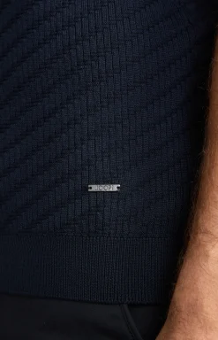 Strick-Poloshirt Maurice in Navy