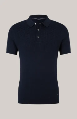 Strick-Poloshirt Maurice in Navy