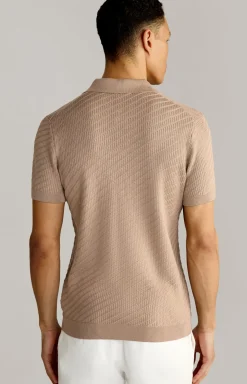 Strick-Poloshirt Maurice in Hellbraun