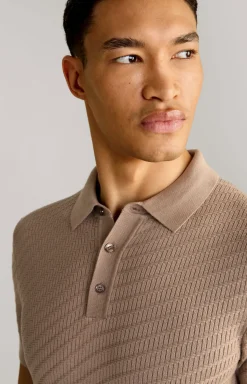 Strick-Poloshirt Maurice in Hellbraun