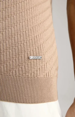 Strick-Poloshirt Maurice in Hellbraun