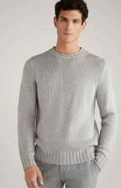 Strickpullover Haron in Hellgrau meliert