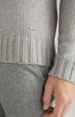 Strickpullover Haron in Hellgrau meliert