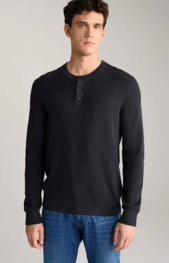 Strickpullover Henley in Navy