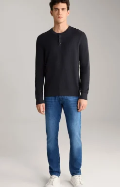 Strickpullover Henley in Navy