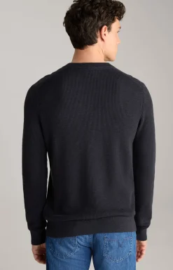 Strickpullover Henley in Navy