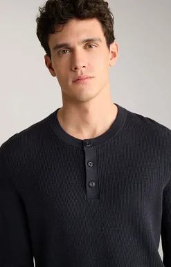 Strickpullover Henley in Navy