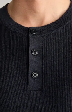 Strickpullover Henley in Navy