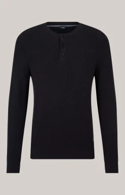 Strickpullover Henley in Navy