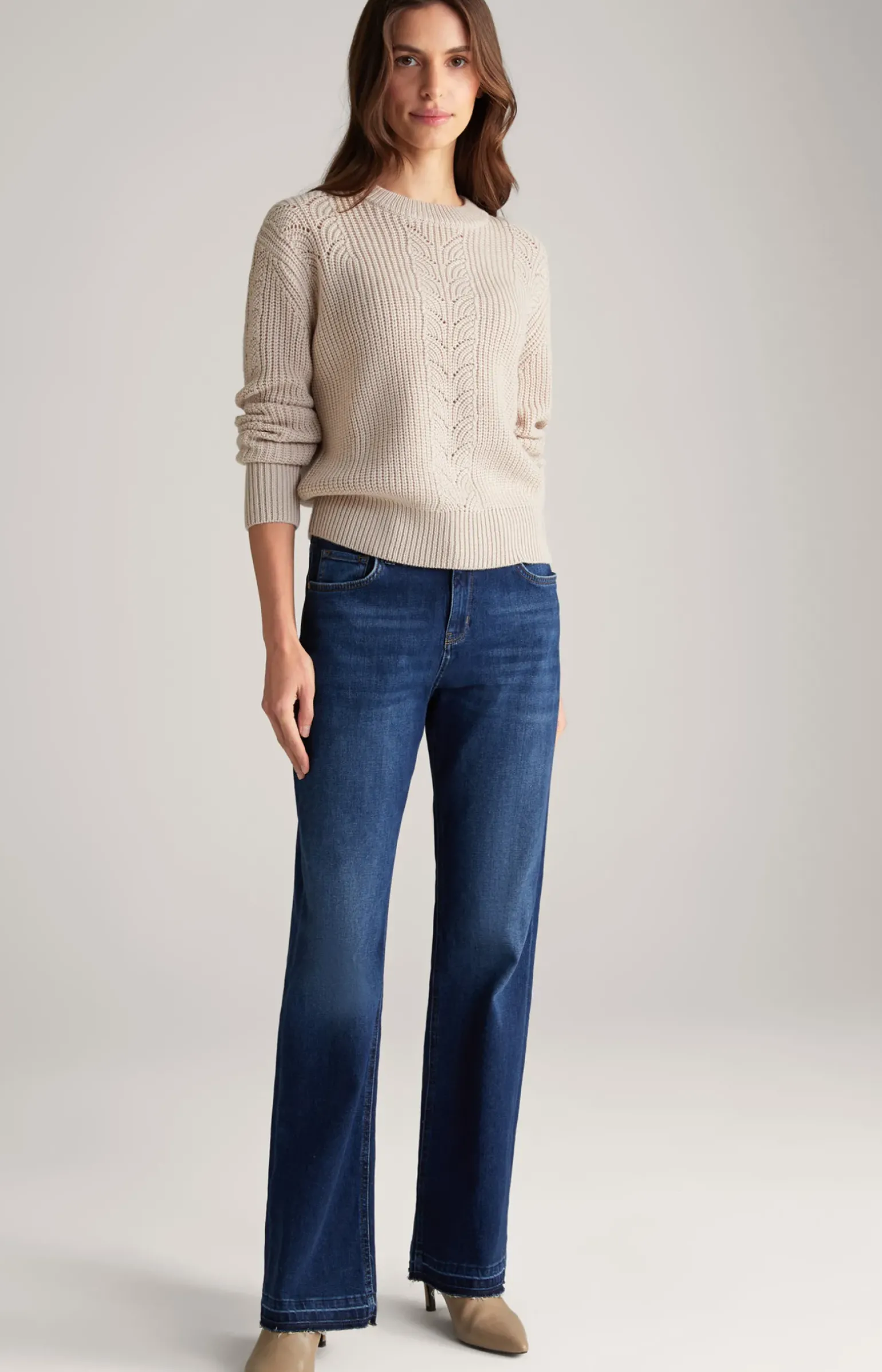 Strick-Pullover in Nude