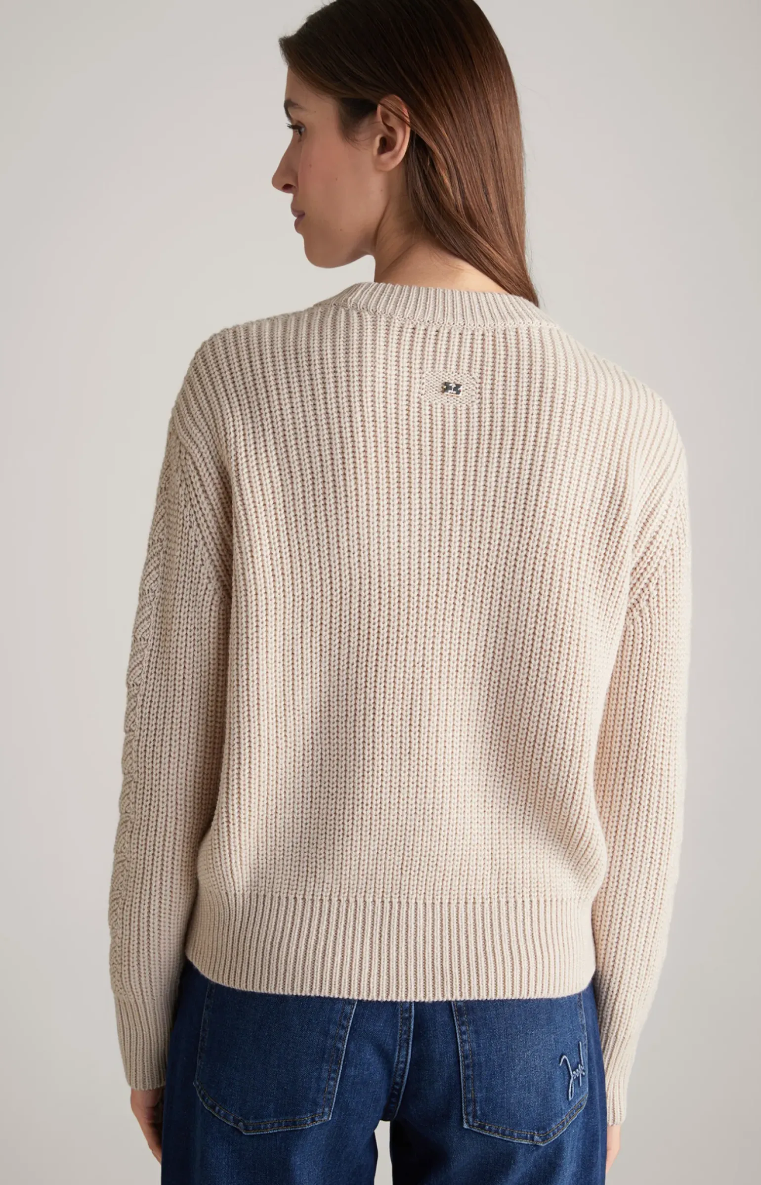 Strick-Pullover in Nude