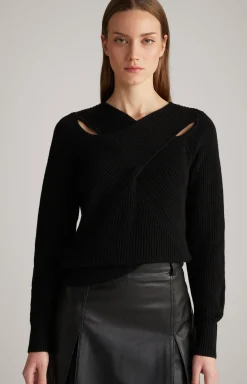 Strick-Pullover in Schwarz