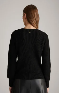 Strick-Pullover in Schwarz