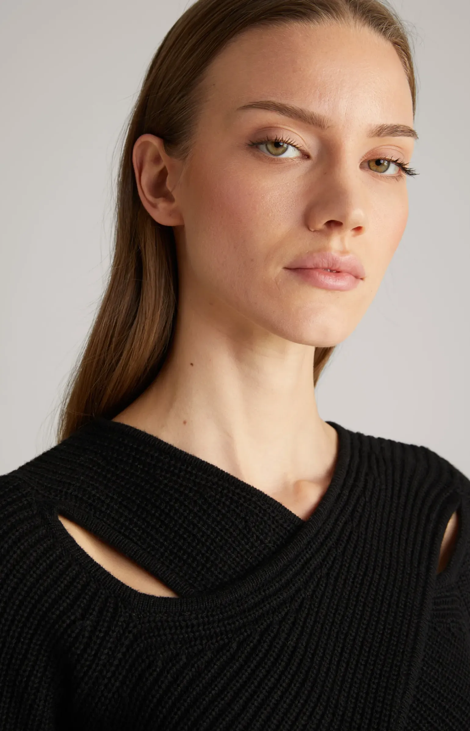 Strick-Pullover in Schwarz