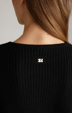 Strick-Pullover in Schwarz