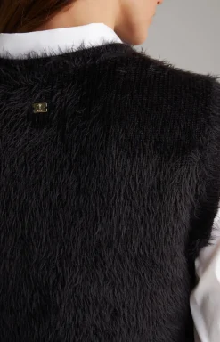 Strick-Pullunder in Schwarz