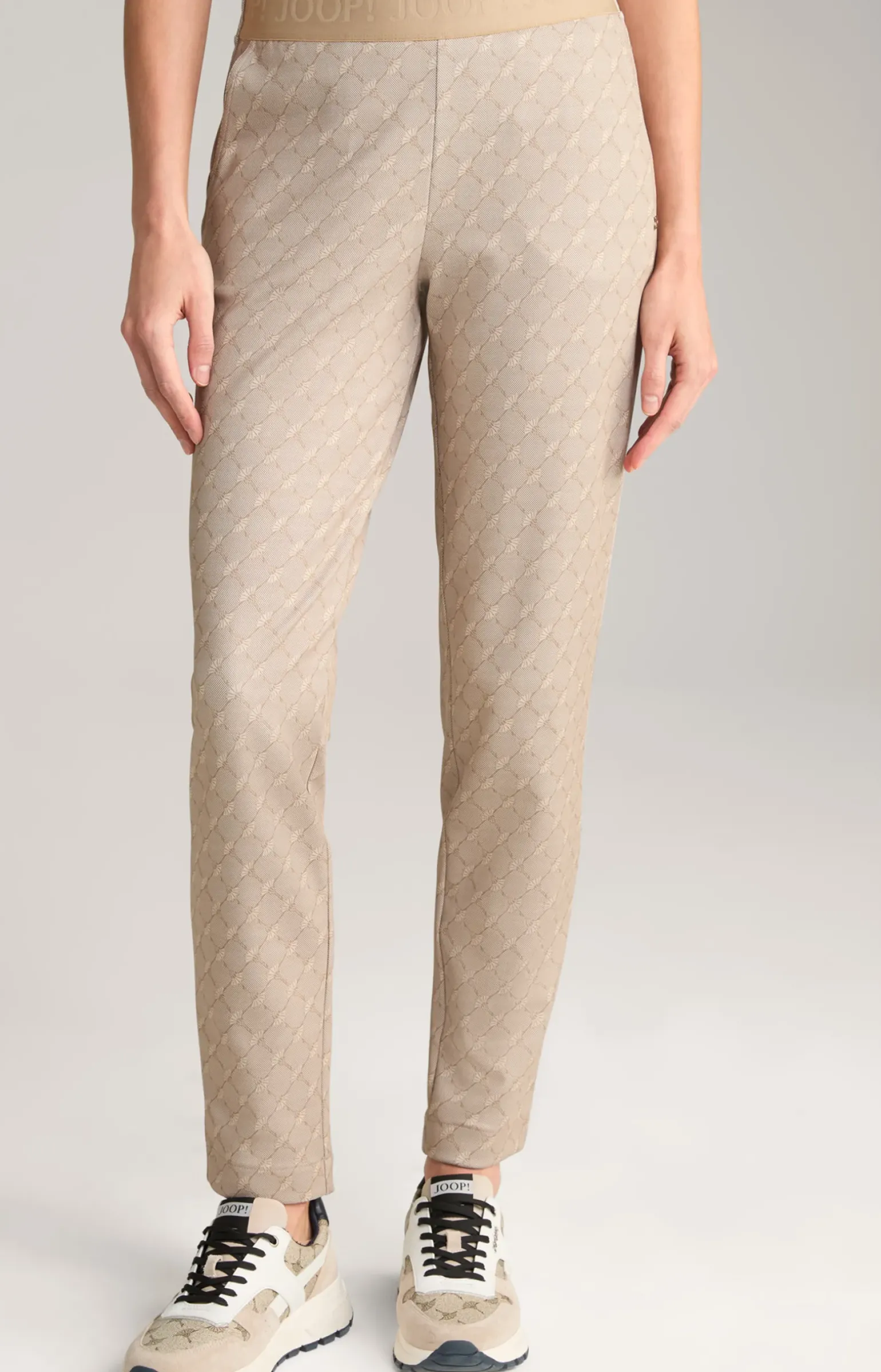 Sweathose in Beige gemustert