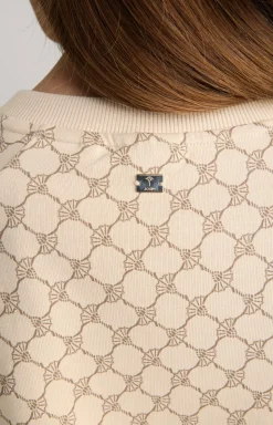 Sweat-Kleid in Beige gemustert