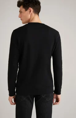 Sweatshirt Alfred in Schwarz/ Weiss