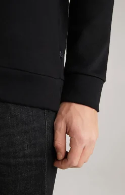 Sweatshirt Alfred in Schwarz/ Weiss