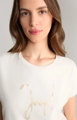 Tüll-T-Shirt in Offwhite