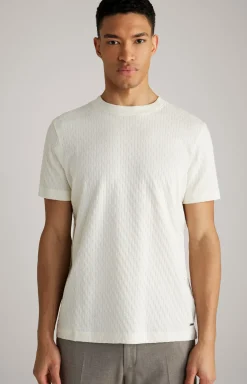 T-Shirt Bruce in Creme strukturiert