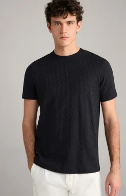 T-Shirt Bruce in Navy strukturiert