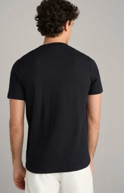 T-Shirt Bruce in Navy strukturiert