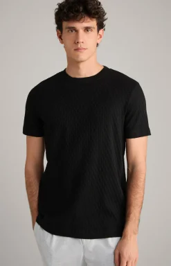 T-Shirt Bruce in Schwarz strukturiert